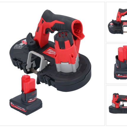 Milwaukee M12 BS-501 Akku Bandsäge 12 V 41 x 41 mm + 1x Akku 5,0 Ah - ohne Ladegerät