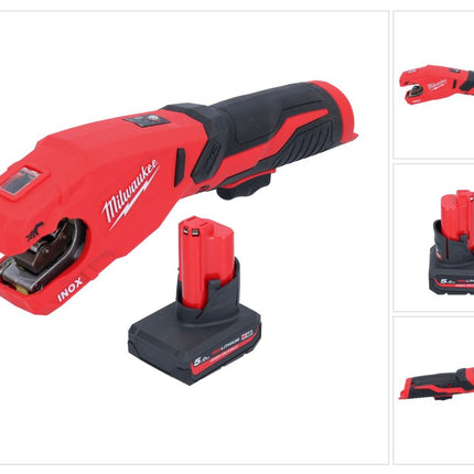 Milwaukee M12 PCSS-501 Akku Edelstahl Rohrabschneider 12 V 12 - 28 mm + 1x Akku 5,0 Ah - ohne Ladegerät