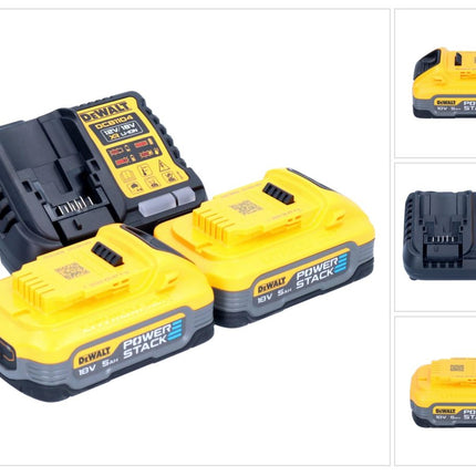 DeWalt DCB 1104 H2 Akku Starter Set 12 V / 18 V 2x Powerstack Akku 5,0 Ah + DCB 1104 Ladegerät