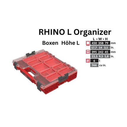 Toolbrothers RHINO L Organizer ULTRA Höhe L Boxen 6 l IP54 mit herausnehmbaren Boxen