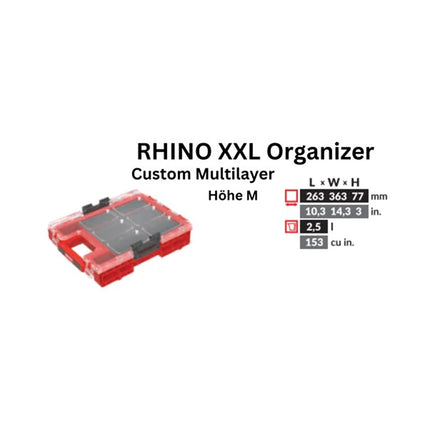 Toolbrothers RHINO XXL Organizer ULTRA Höhe M Custom Multilayer 2,5 l IP66