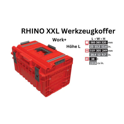 Toolbrothers RHINO XXL Werkzeugkoffer ULTRA Work+ Höhe L 38 l IP66 mit herausnehmbaren Trennwänden