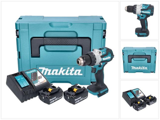 Makita DHP 489 RGJ Akku Schlagbohrschrauber 18 V 73 Nm Brushless + 2x Akku 6,0 Ah + Ladegerät + Makpac