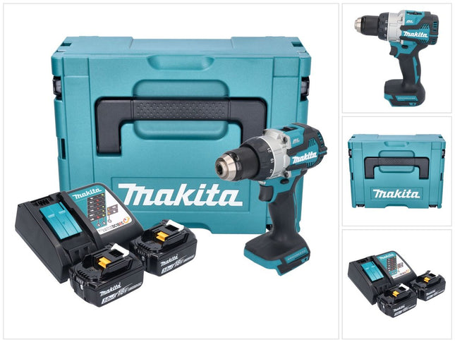 Makita DDF 489 RFJ cordless drill driver 18 V 73 Nm brushless + 2x rechargeable battery 3.0 Ah + charger + Makpac