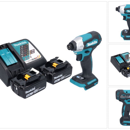 Makita DTD 157 RT Akku Schlagschrauber 18 V 140 Nm 1/4" Brushless + 2x Akku 5,0 Ah + Ladegerät