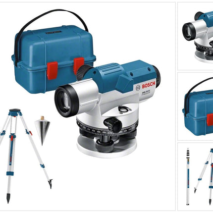 Bosch GOL 32 G Professional optisches Nivelliergerät 400 Gon 120 m IP 54 ( 06159940AY ) + Stativ BT 160 + Messstab GR 500 + Koffer