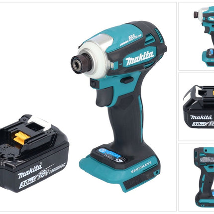 Makita DTD 172 F1 Akku Schlagschrauber 18 V 180 Nm 1/4" Brushless + 1x Akku 3,0 Ah - ohne Ladegerät