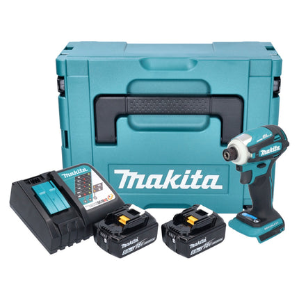 Makita DTD 172 RTJ Akku Schlagschrauber 18 V 180 Nm 1/4" Brushless + 2x Akku 5,0 Ah + Ladegerät + Makpac