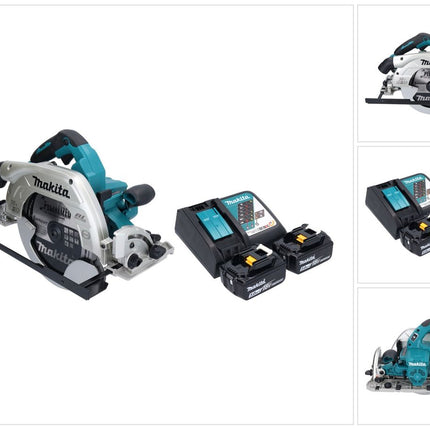 Makita DHS 900 RT2U Akku Handkreissäge 36 V ( 2x 18 V ) 235 mm Brushless + 2x Akku 5,0 Ah + Ladegerät + Bluetooth Adapter