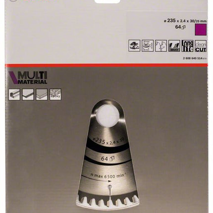 BOSCH Kreissägeblatt Außen-Ø 235 mm Zähnezahl 64 HLTCG ( 8000342265 )