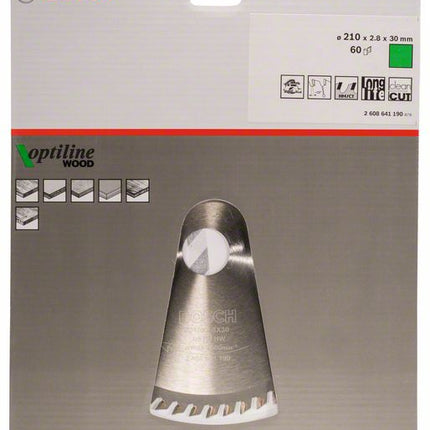 BOSCH Kreissägeblatt Optiline Wood Außen-Ø 210 mm Zähnezahl 60 WZ ( 4000815442 )