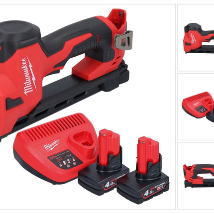 Milwaukee M12 BCST-402 Akku Tacker 12 V 19 x 25,4 mm + 2x Akku 4,0 Ah + Ladegerät
