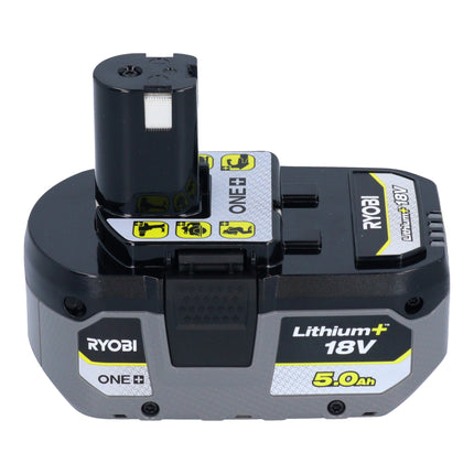 RYOBI RB18LL50F12B 2x batterie 18 V 5,0 Ah / 5000 mAh Li-Ion ( 5133004831 ) avec indicateur de charge