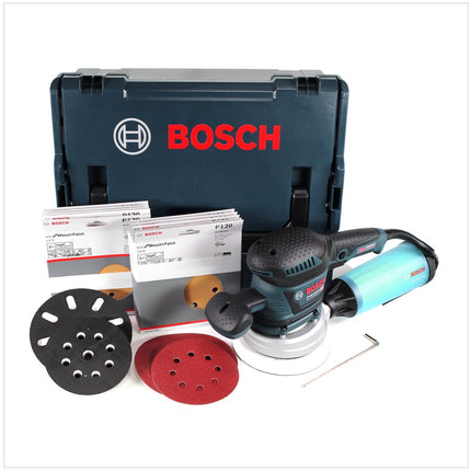 Bosch GEX 125 - 150 AVE Professional 400 W Exzenterschleifer in L-Boxx mit 50x C470 Best for Wood and Paint Schleifblatt + Zubehör ( 060137B103 ) - Toolbrothers